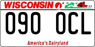WI license plate 090OCL