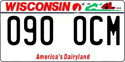 WI license plate 090OCM