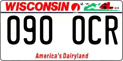 WI license plate 090OCR