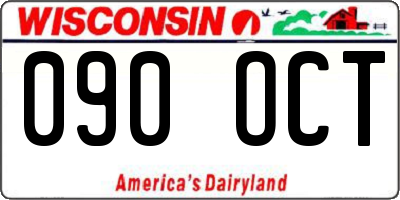 WI license plate 090OCT