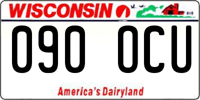 WI license plate 090OCU