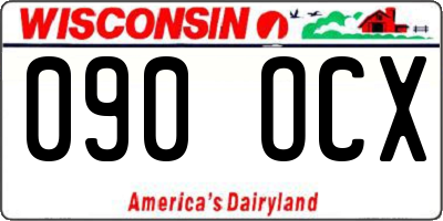 WI license plate 090OCX