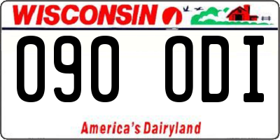 WI license plate 090ODI