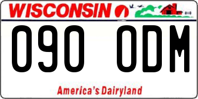 WI license plate 090ODM