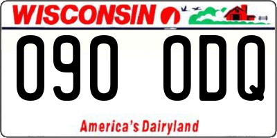 WI license plate 090ODQ
