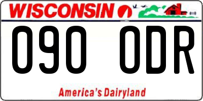 WI license plate 090ODR