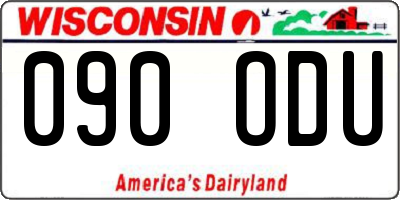 WI license plate 090ODU