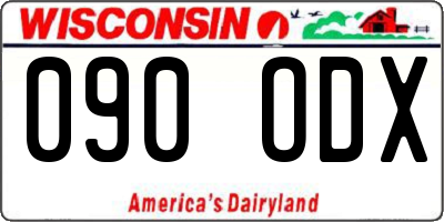 WI license plate 090ODX