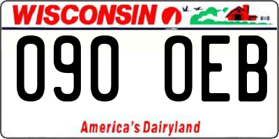 WI license plate 090OEB