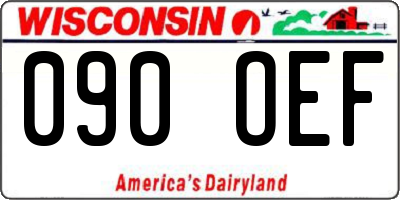 WI license plate 090OEF