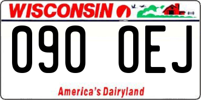 WI license plate 090OEJ
