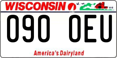 WI license plate 090OEU