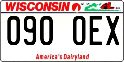 WI license plate 090OEX