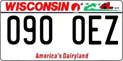 WI license plate 090OEZ