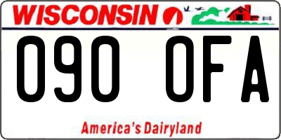 WI license plate 090OFA