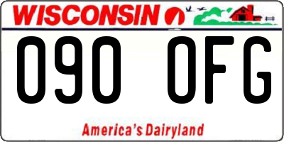WI license plate 090OFG