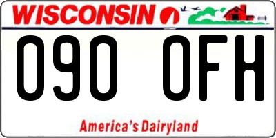 WI license plate 090OFH