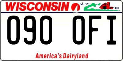 WI license plate 090OFI