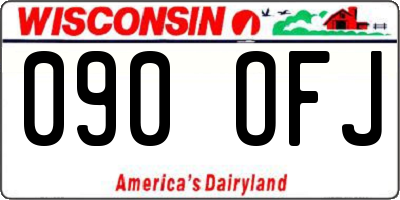 WI license plate 090OFJ