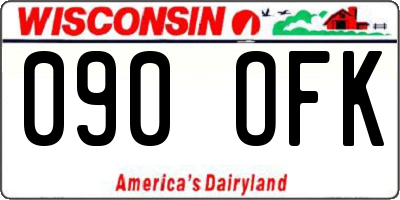 WI license plate 090OFK