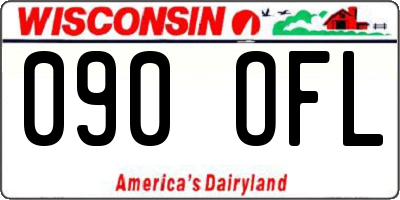 WI license plate 090OFL