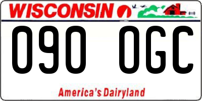 WI license plate 090OGC