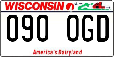 WI license plate 090OGD