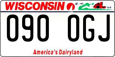 WI license plate 090OGJ