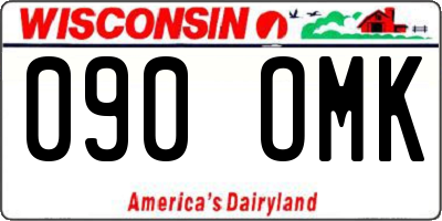 WI license plate 090OMK