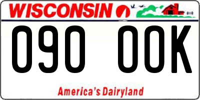 WI license plate 090OOK