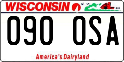 WI license plate 090OSA