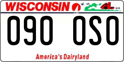 WI license plate 090OSO