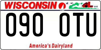 WI license plate 090OTU