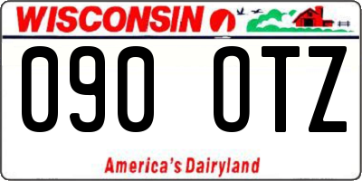 WI license plate 090OTZ
