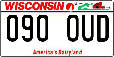 WI license plate 090OUD