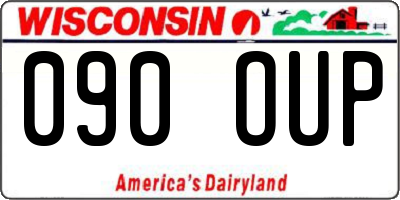 WI license plate 090OUP