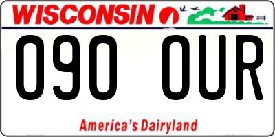 WI license plate 090OUR
