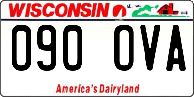 WI license plate 090OVA