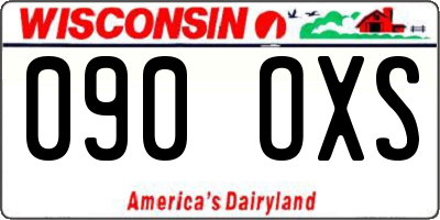 WI license plate 090OXS