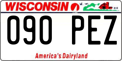 WI license plate 090PEZ