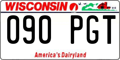 WI license plate 090PGT