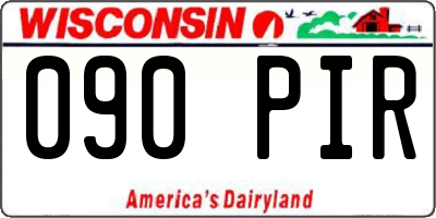 WI license plate 090PIR