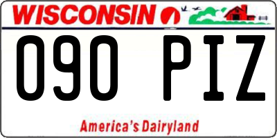 WI license plate 090PIZ