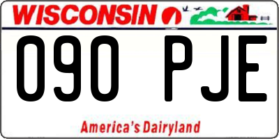 WI license plate 090PJE