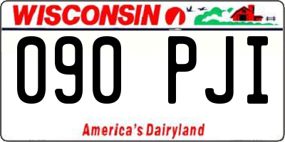 WI license plate 090PJI