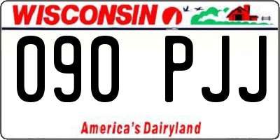 WI license plate 090PJJ