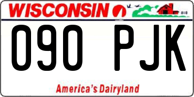WI license plate 090PJK