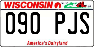 WI license plate 090PJS