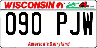 WI license plate 090PJW