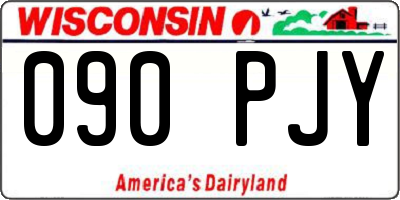 WI license plate 090PJY
